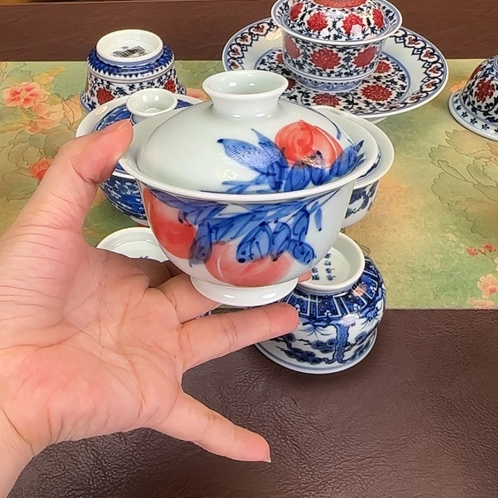 手绘盖碗美美价～～