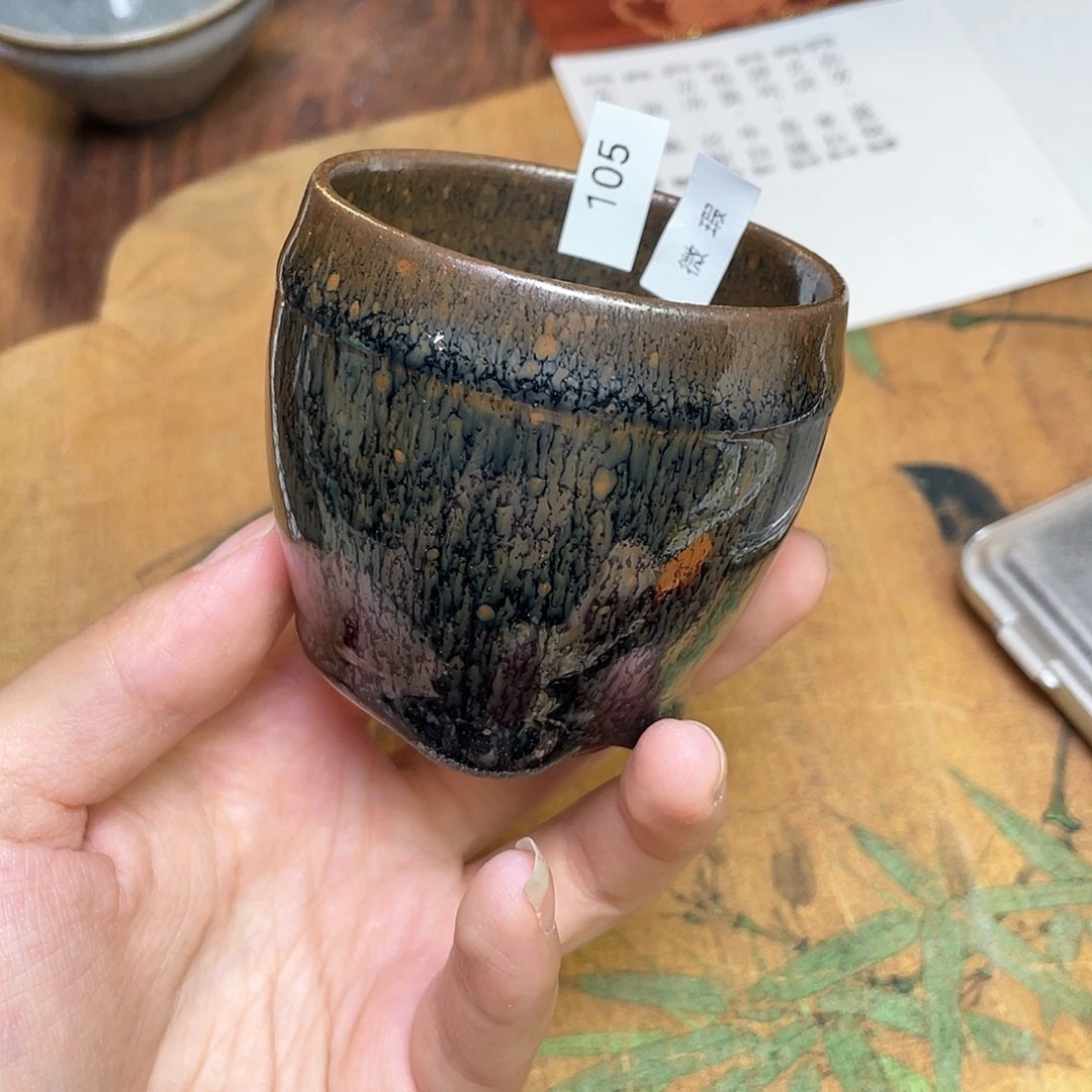 茶盏105 福临号建盏柴烧薄胎微瑕