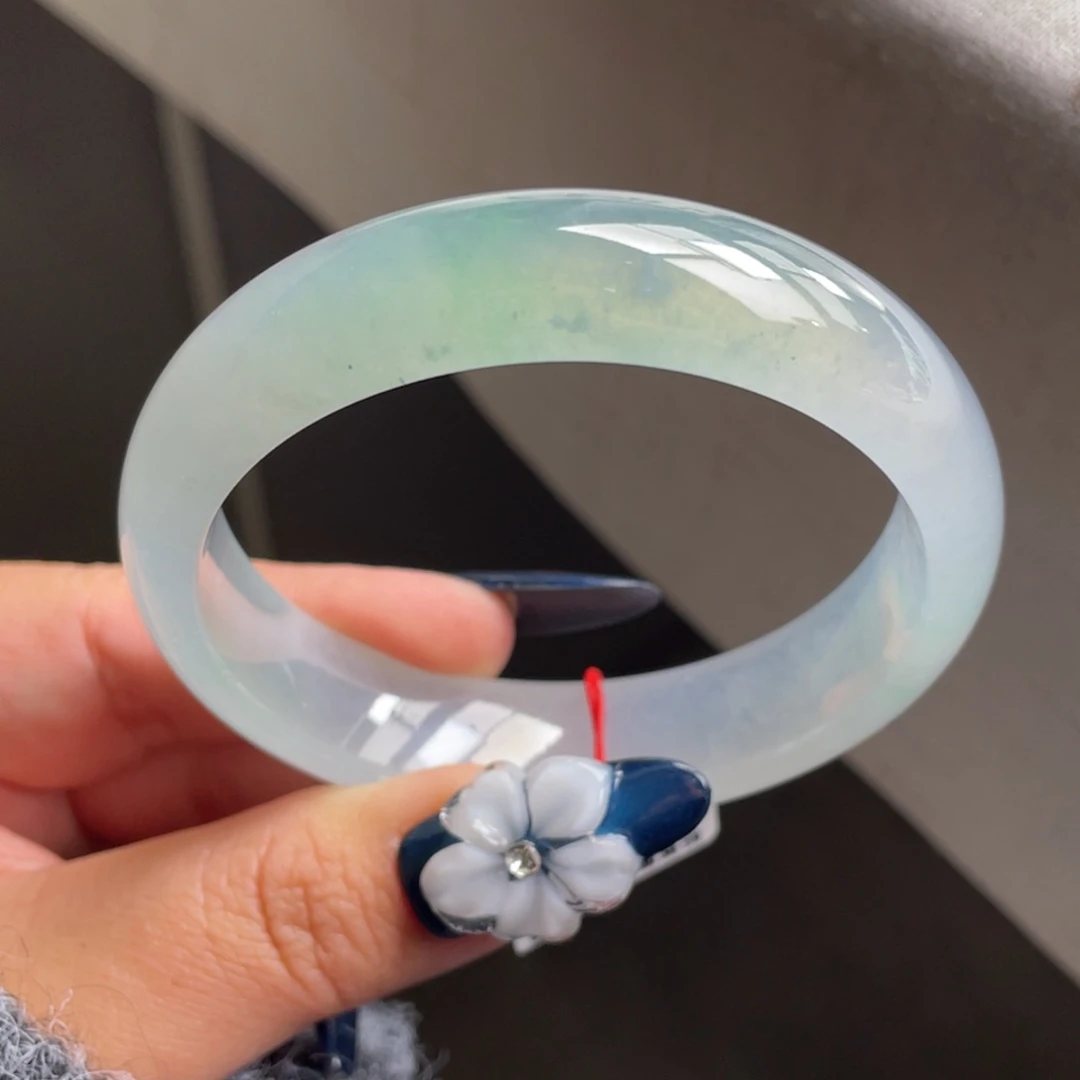 翡翠未镶嵌手镯冰晴起光宽版手镯