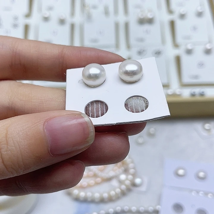 淡水珍珠耳饰银S925镶嵌万**麻