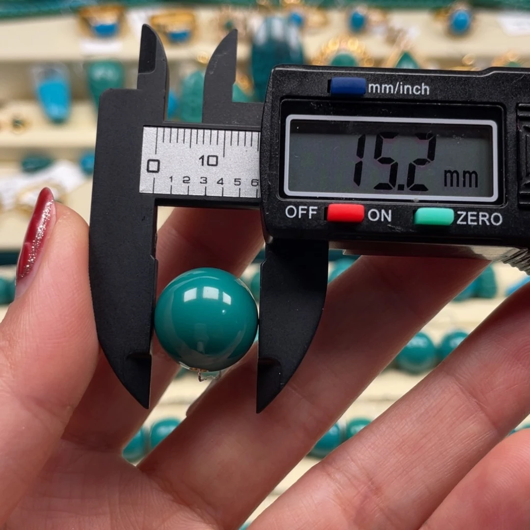未镶嵌绿松石珠宝奇石圆珠