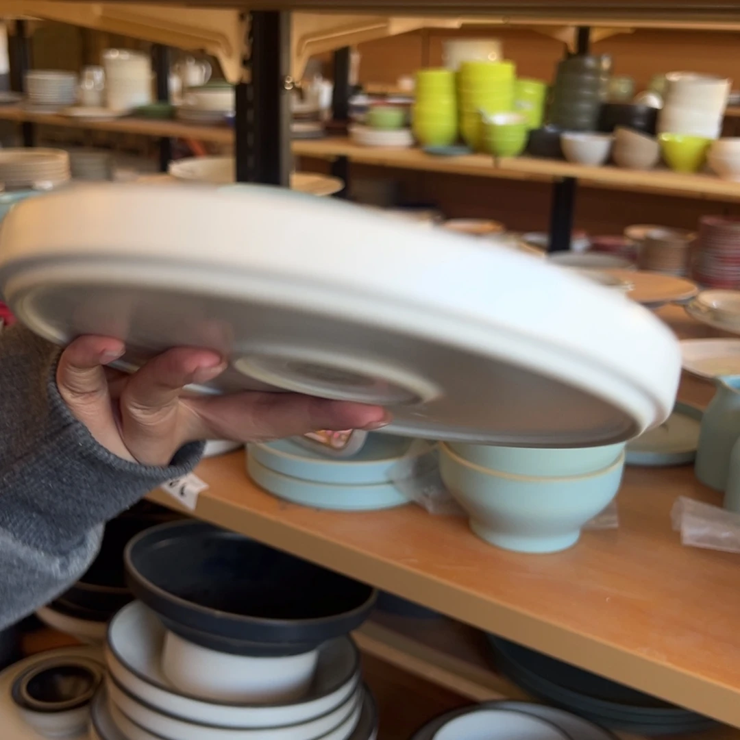 新骨瓷127瑕疵慎拍烟灰白8寸高边盘