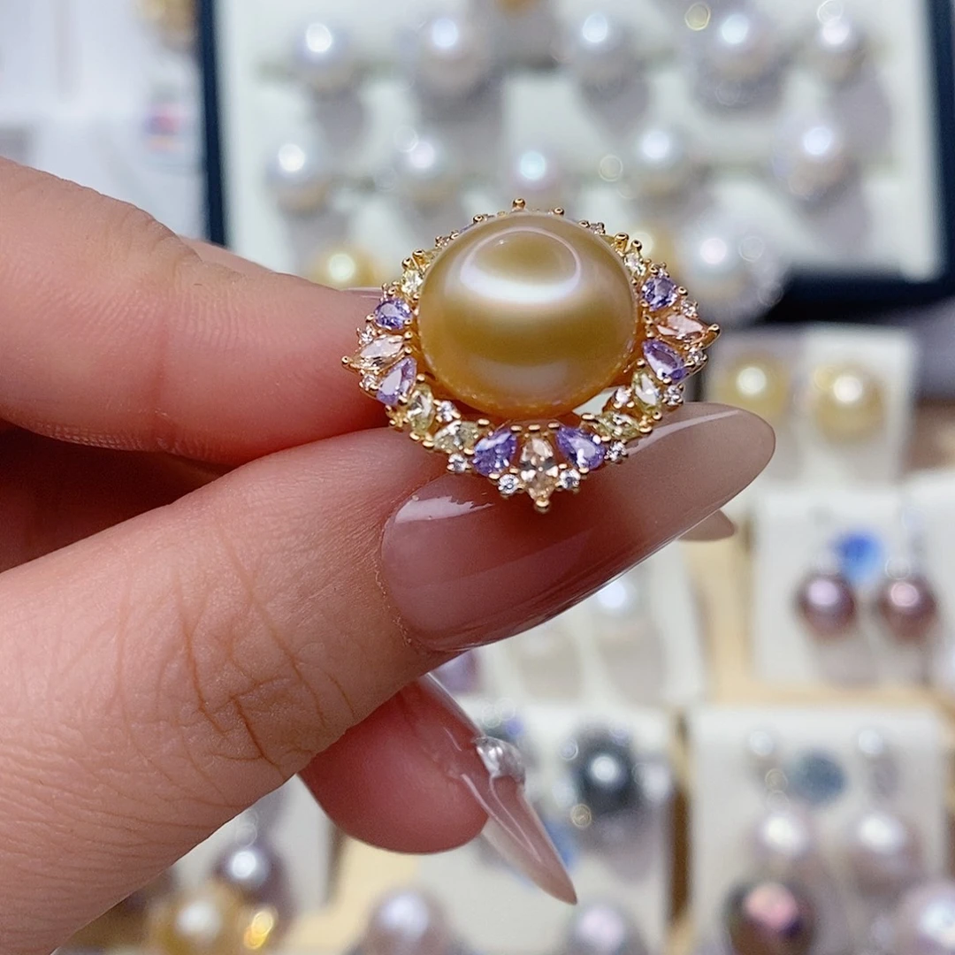 飞****银S925镶嵌戒指海水珍珠