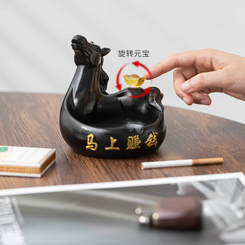 简约风时尚烟灰缸2025自带烟沙一次性便携式烟缸家用客厅办公摆件