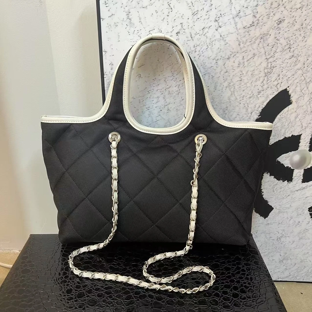 HM489  25新款时尚休闲黑色单肩腋下大号托特包-1