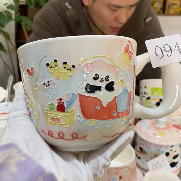 杯菲***歌景德镇釉下彩手绘