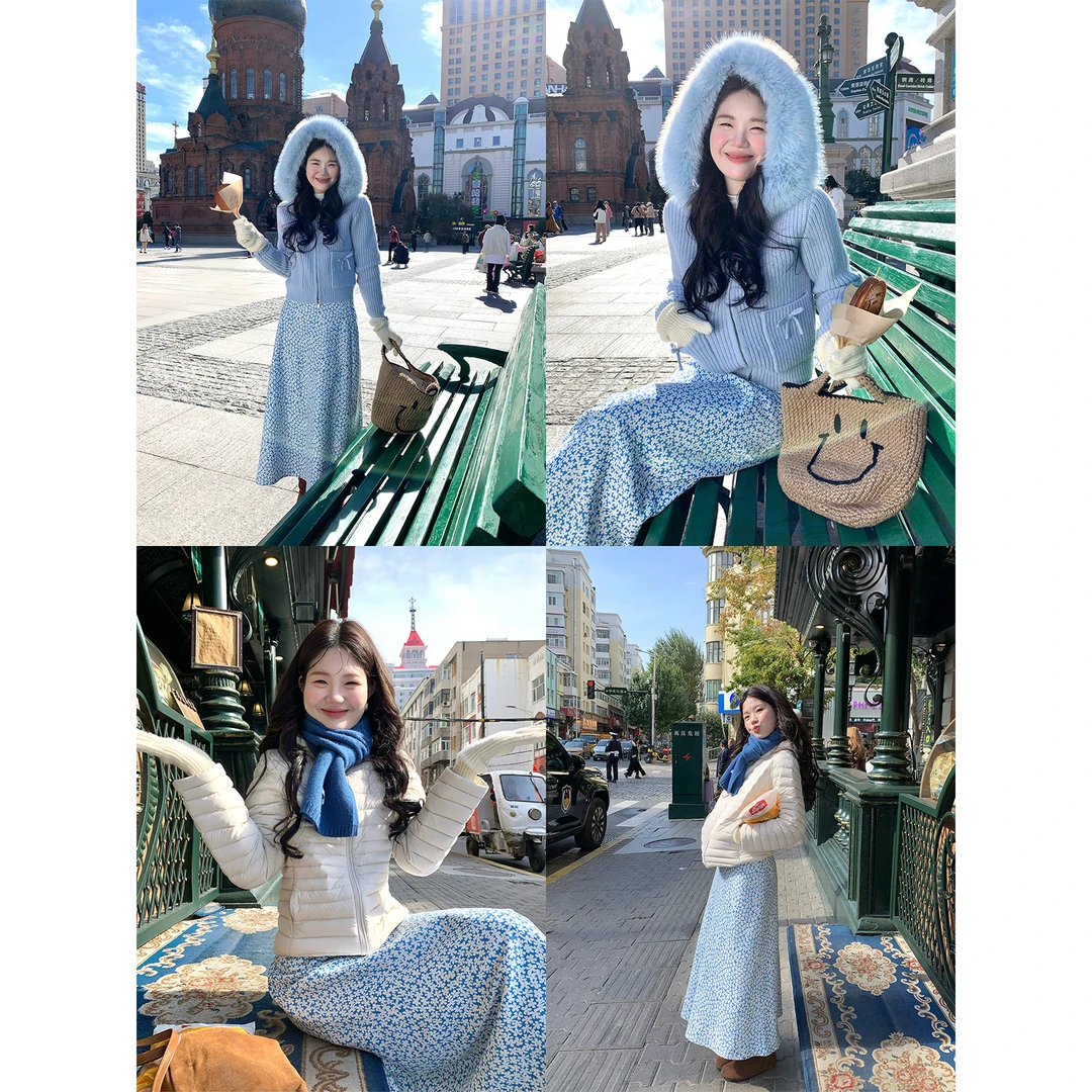 火火【不落花语】韩系出游穿搭小众碎花半身裙温柔风裙子B38666HH53