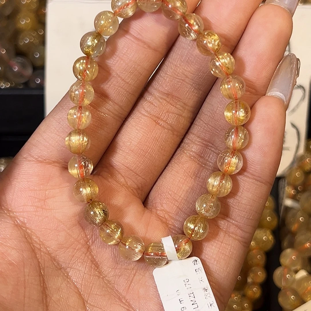 发晶手链未镶嵌天然金发晶170