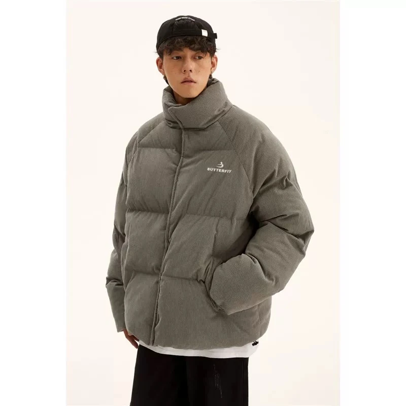 冬季新款纯色立领灯芯绒棉衣男生防风保暖休闲面包服外套MY595