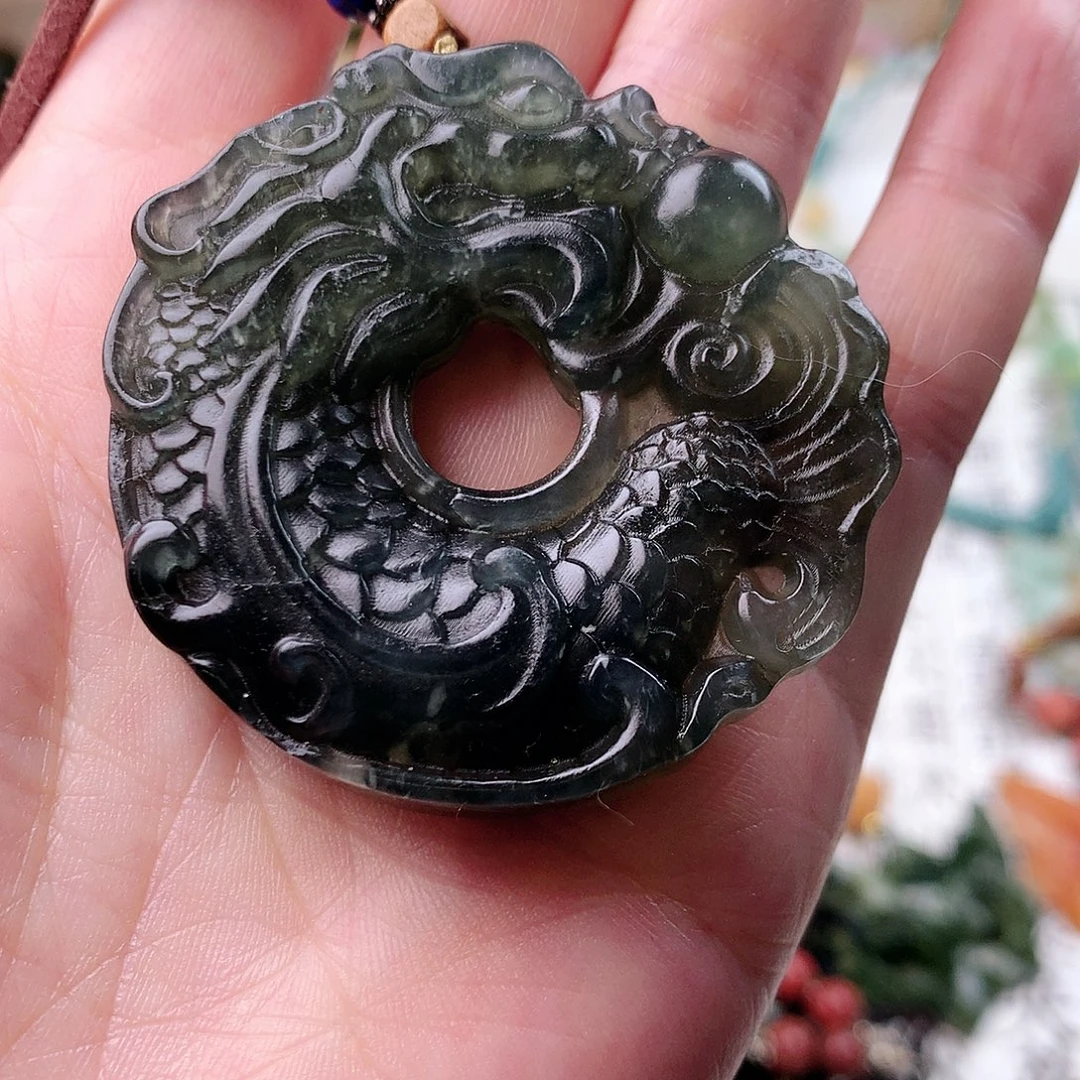 蛇纹石玉合金葫芦牌 吊坠孔 渐变