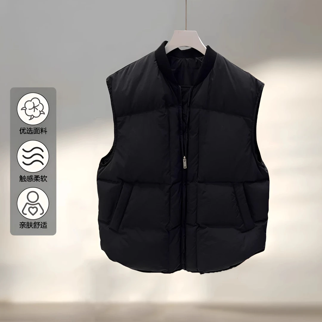 微胖mm蓬松保暖马甲女秋冬新款韩版显气质加厚时尚棒球领拉链马甲