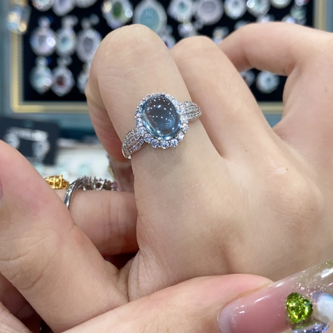 银S925镶嵌戒指托帕石