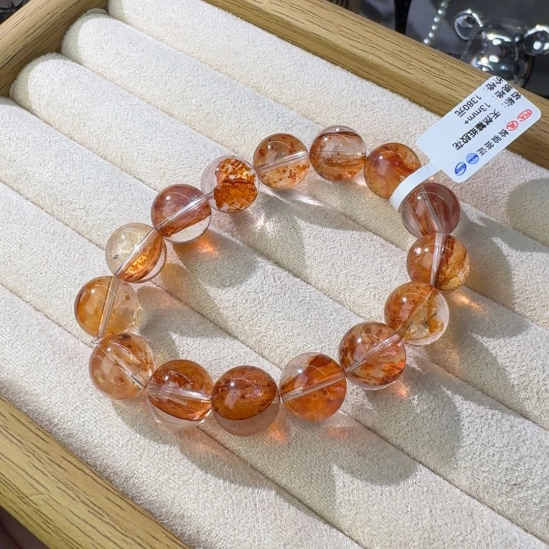 水晶手链未镶嵌糖纸红胶花卡13m