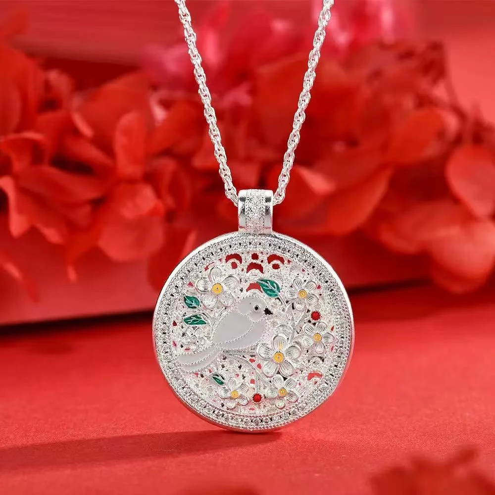 足银纯银999天香吊坠项链时尚高级送妈妈送闺蜜 WXL-3