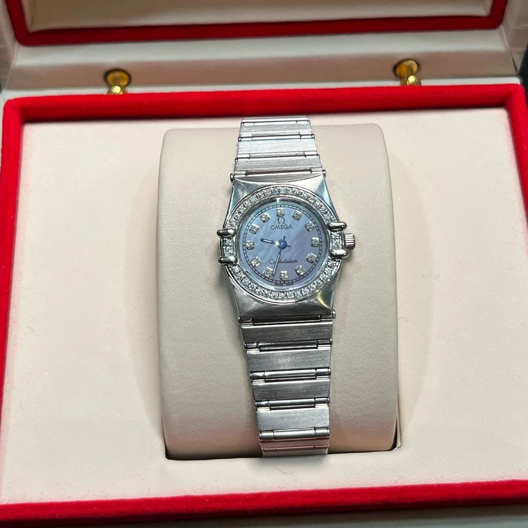 95新 Omega/欧米茄 23mm石英JM4154星座系列后钻瑞士名表