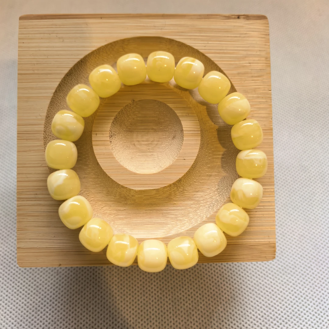 焦皮同料11m黄白花蜜蜡单圈