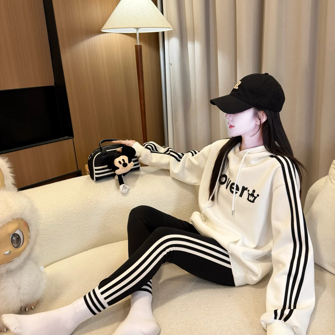 【太妃奶糖】韩版新款时尚宽松休闲显瘦运动百搭情侣连帽卫衣02-1