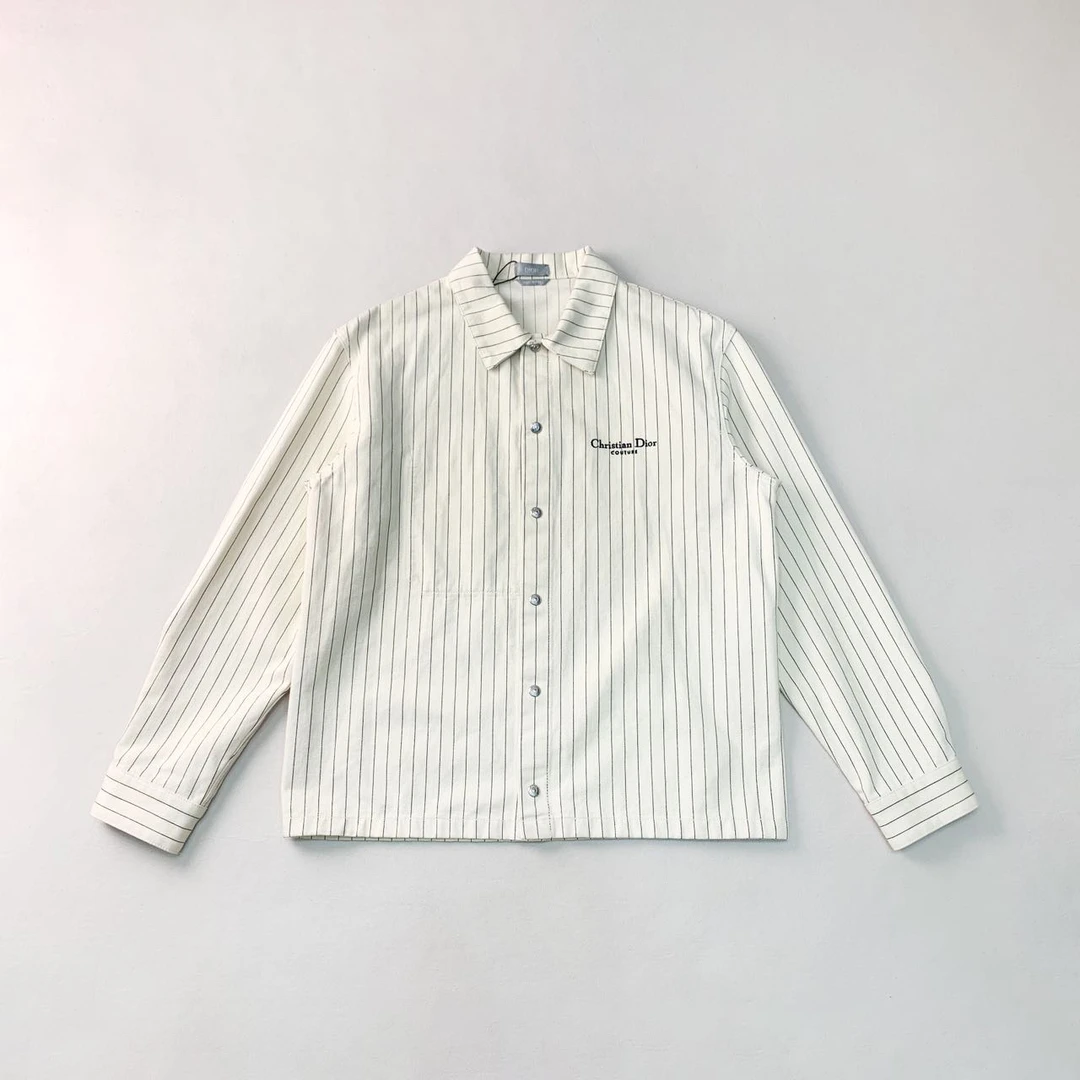 全新未使用 DIOR/迪奥 经典logo条纹单排扣外套48码编码xb3620