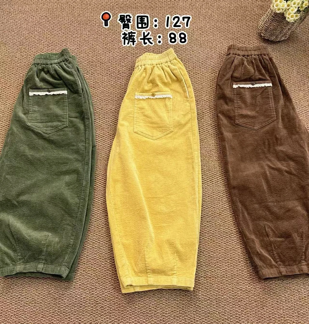 花小花自制韩版灯芯绒休闲裤5162