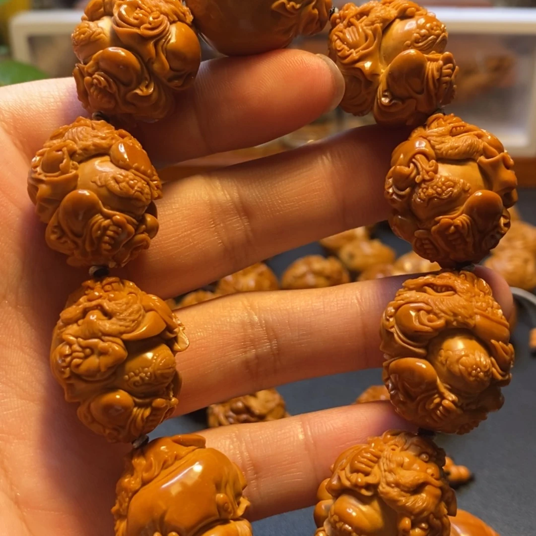 【闪购商品】橄榄核手串/手链苏工名家高货水晶核八宝龙钟馗