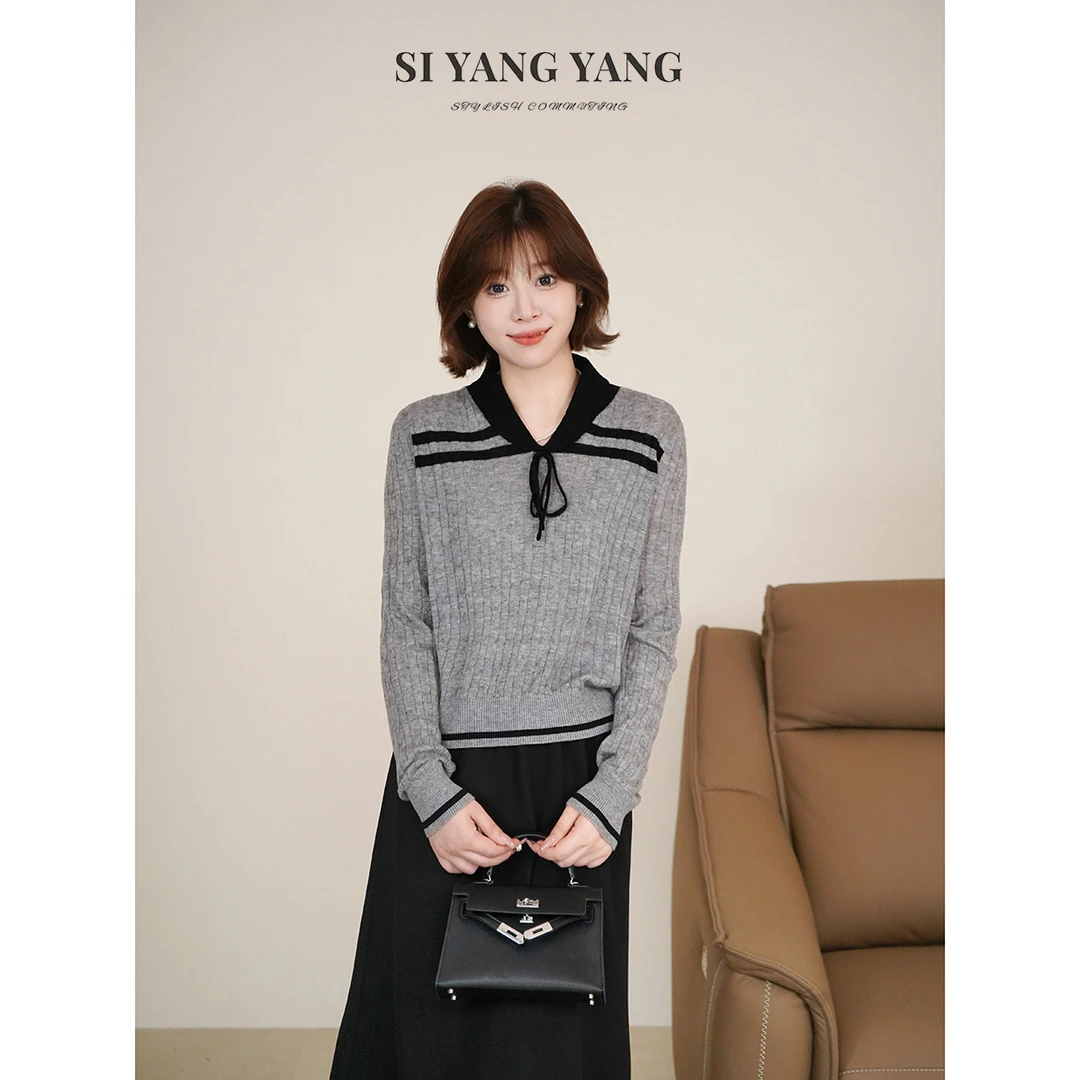斯洋洋SIYANG绵羊毛柔软舒适通勤减龄针织上衣MY508C075SYY