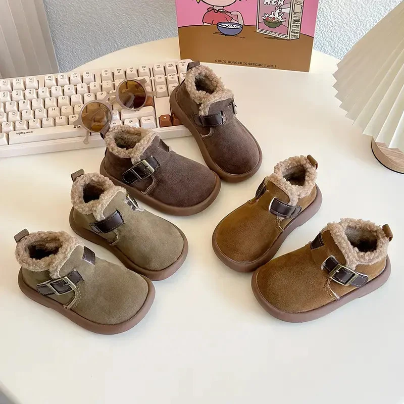 【2025冬季新款】女童雪地靴勃肯鞋女孩短靴加绒加厚保暖儿童棉鞋