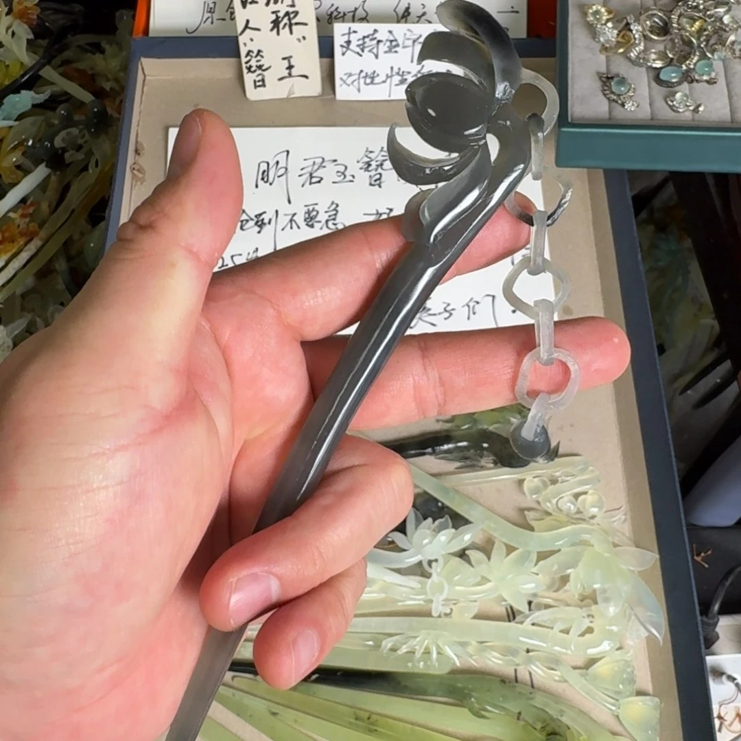 岫玉发饰未镶嵌明君玉簪贼拉好看