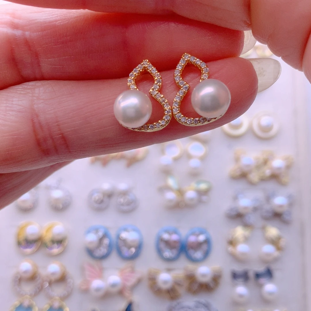 合金耳饰淡水珍珠