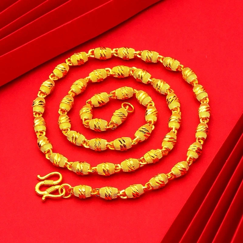 合金项链 （抖音好物）精工橄榄项链男士时尚潮流大气个性潮男霸气