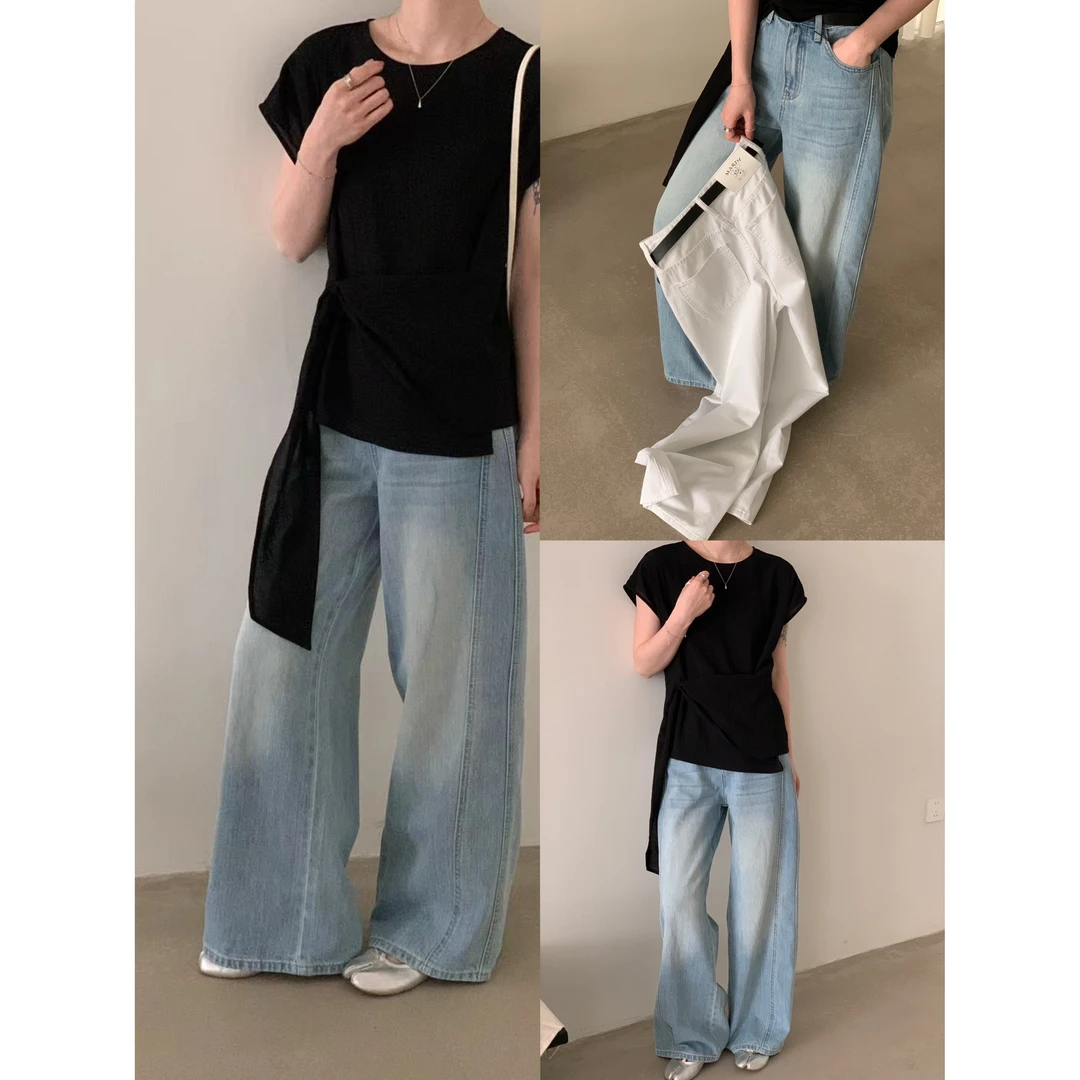 66154#EMONI#经典高级简约百搭阔腿裤（福利）