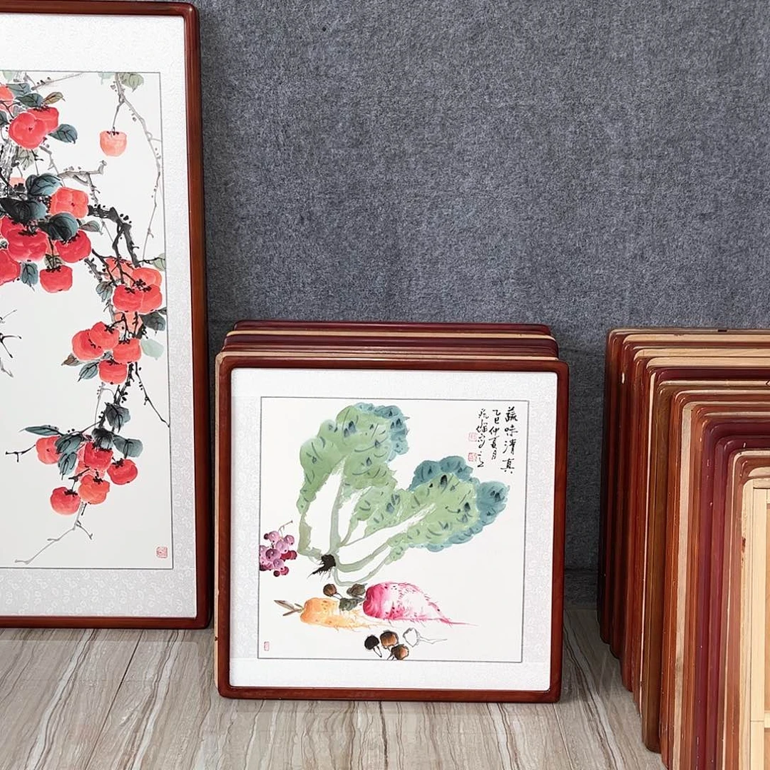 国画书画作品带框63×63