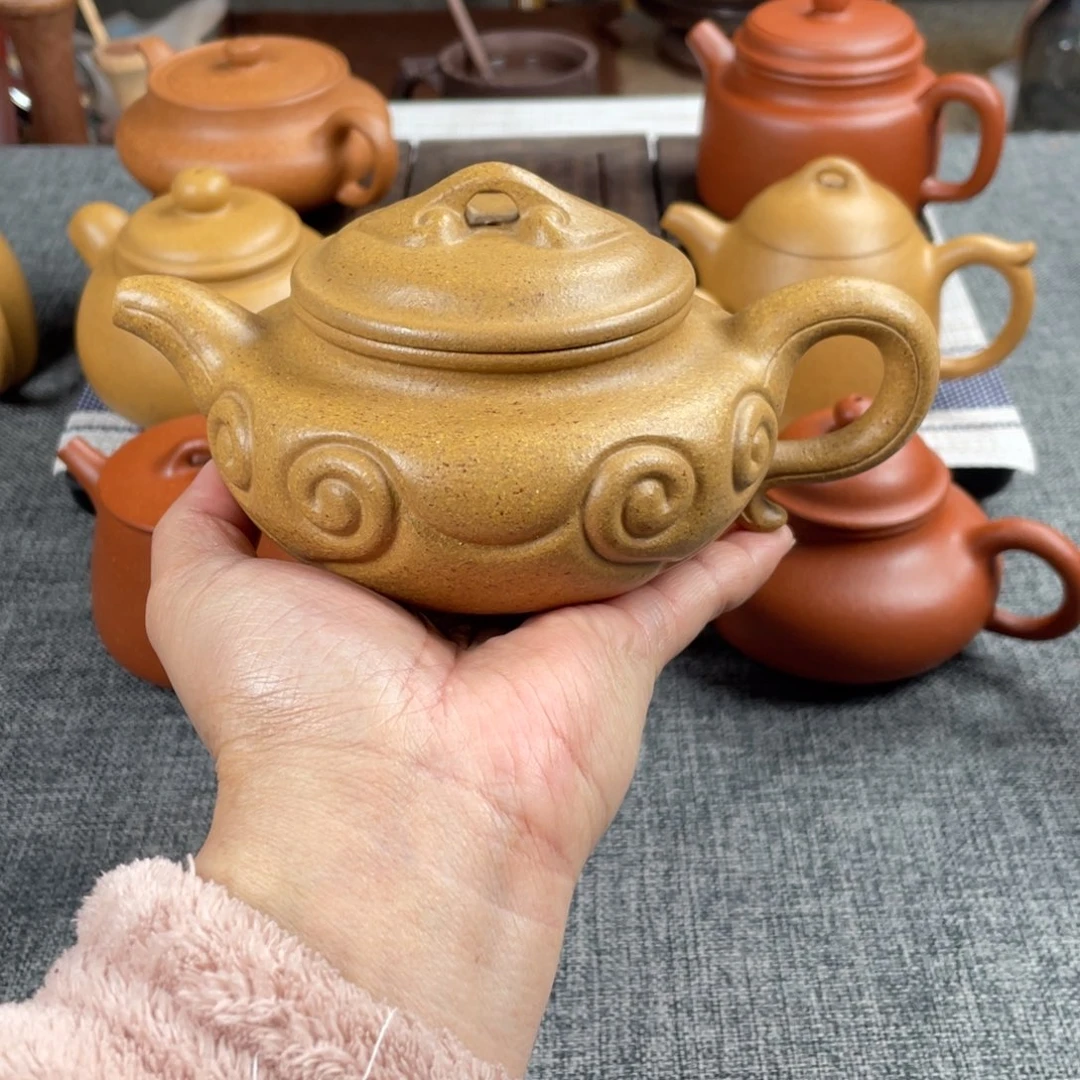紫砂茶壶黄金段仿古如意全手30目290