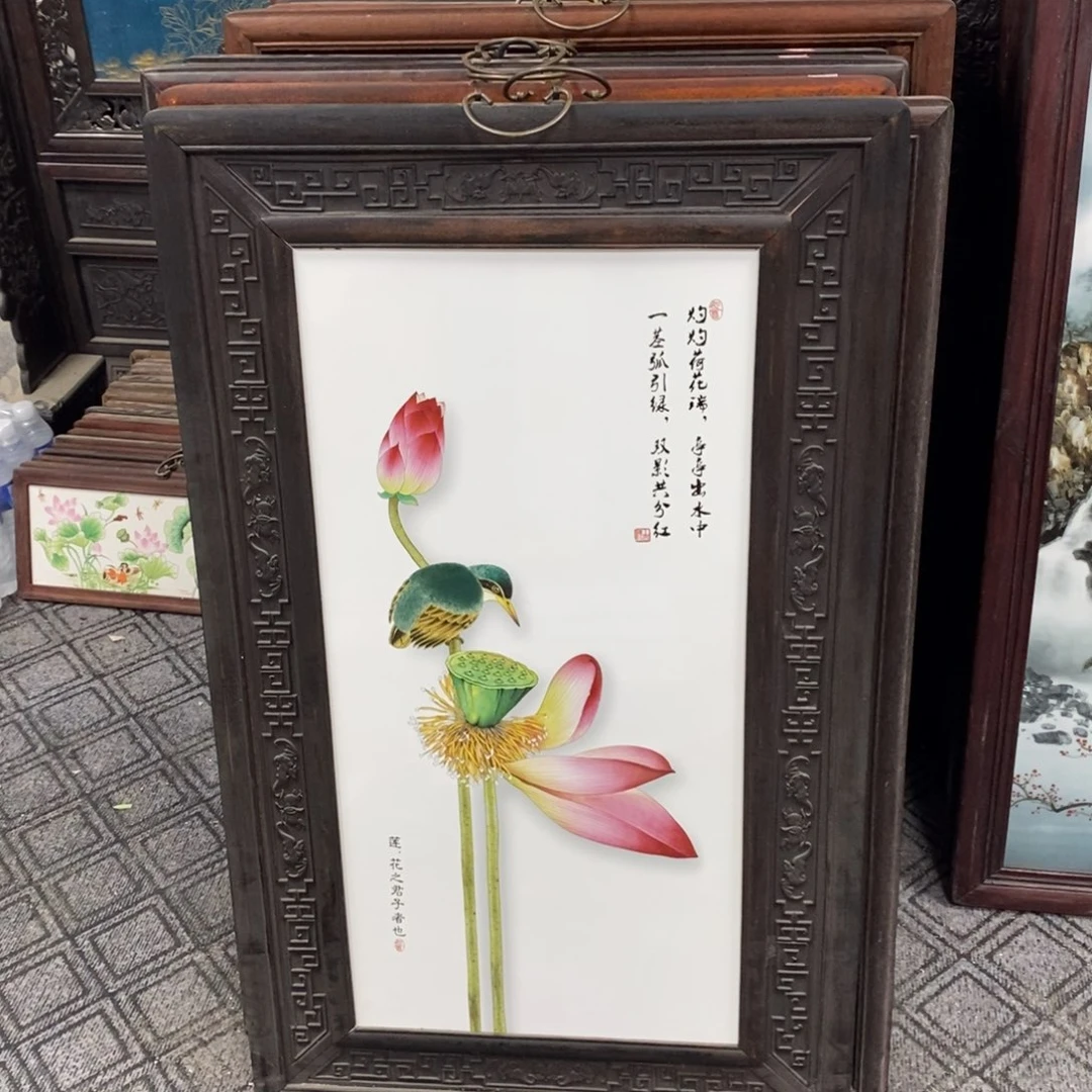 瓷片100*60 景德镇瓷板画柴窑烧制