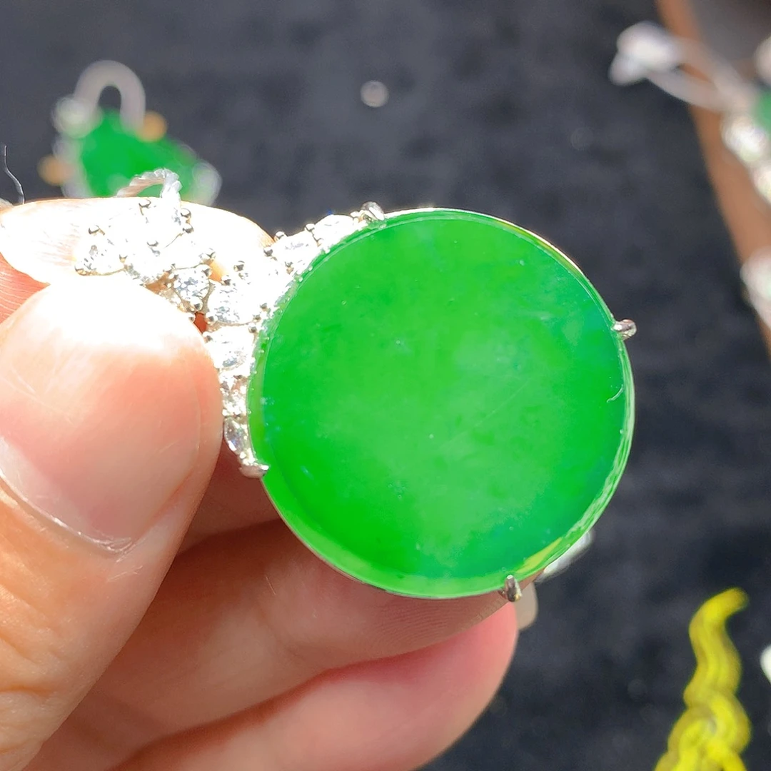 翡翠银S925镶嵌颈饰我