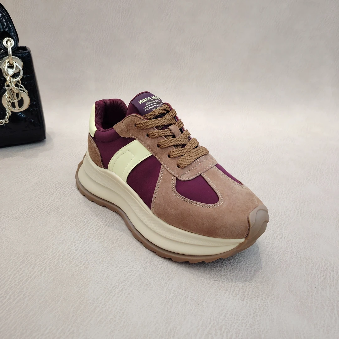 真皮透气厚底增高百搭阿甘鞋女2025新款鞋子女爆款轻便88628