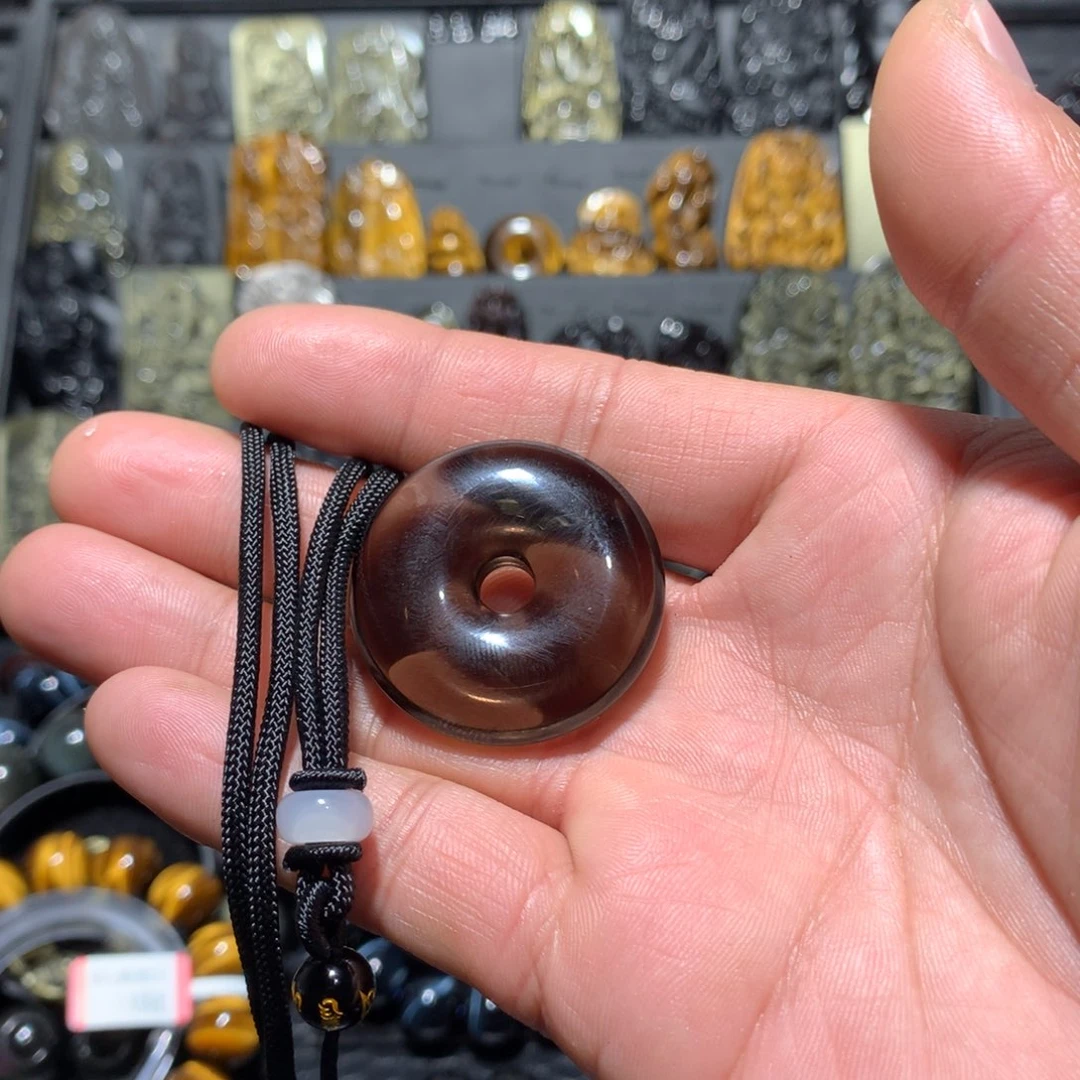 黑曜岩吊坠(赠链)未镶嵌煦*