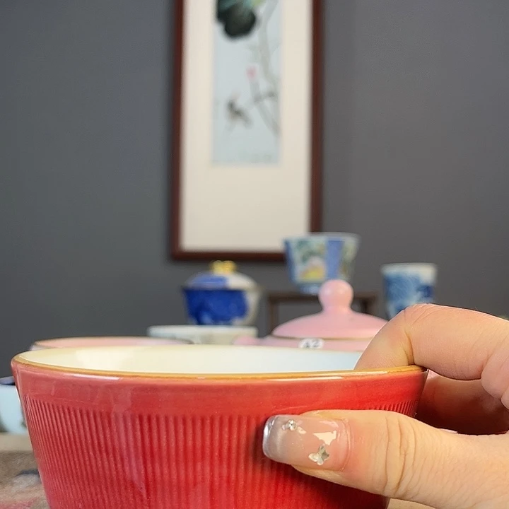 摆件景德镇陶瓷茶杯里不挑