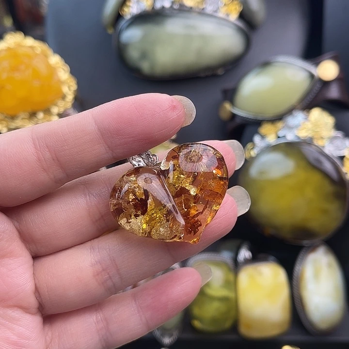琥珀银S925镶嵌裸石