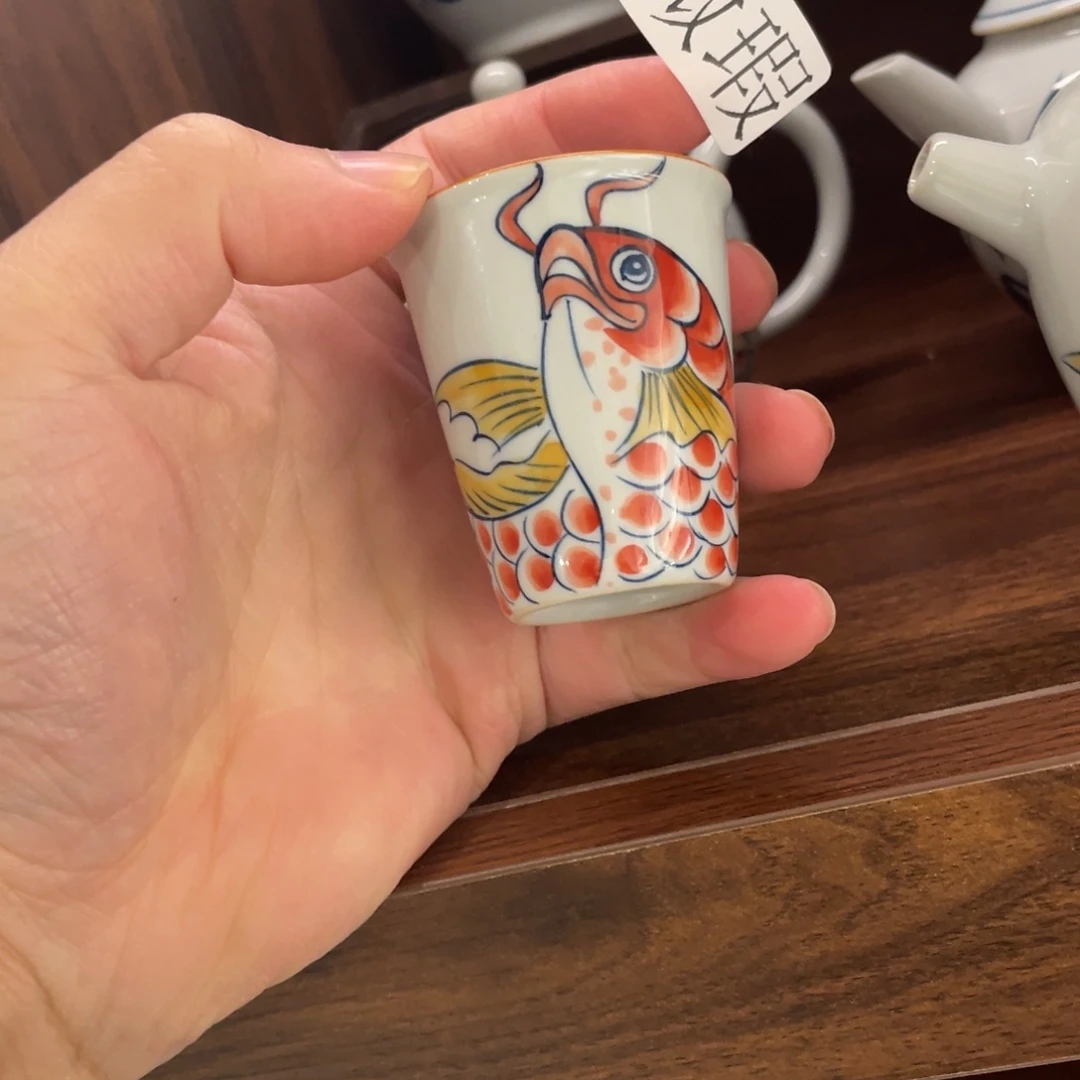 釉下手绘茶具微瑕