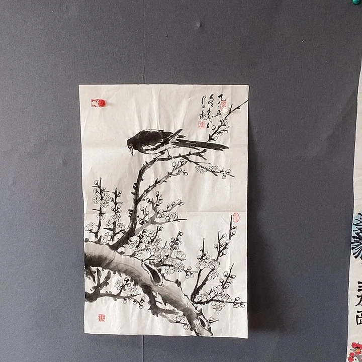 国画刘树立45.68手绘画芯