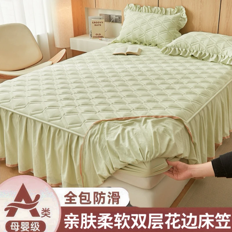 床裙床笠二合一床笠带裙边2025新款床罩四季防滑夹棉全包席梦思套
