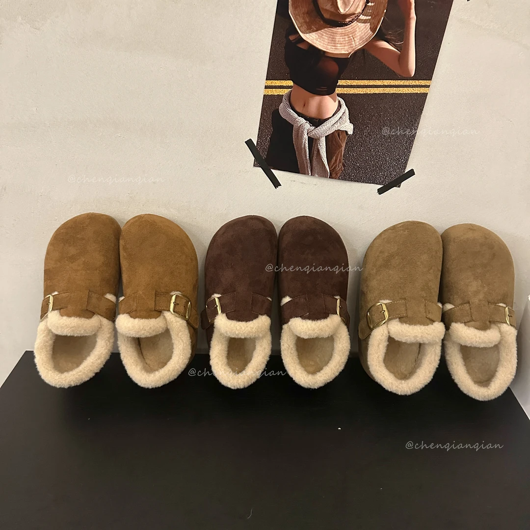 厚底勃肯鞋女鞋韩版内增高面包鞋2025冬季加绒保暖雪地靴包头棉鞋