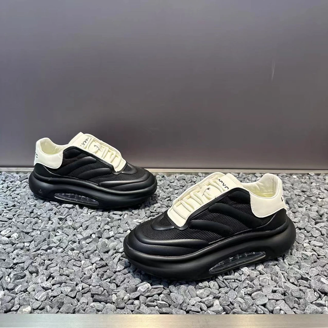 男鞋夏季欧洲站厚底增高老爹鞋透气网面舒适软底潮流运动休闲鞋