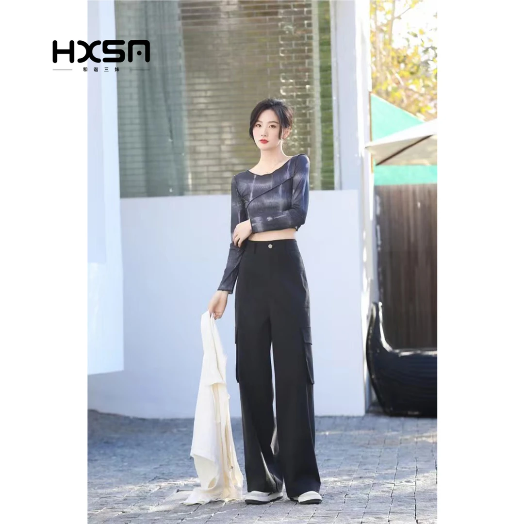 HXSM「工装阔腿裤」早春百搭款休闲裤9168