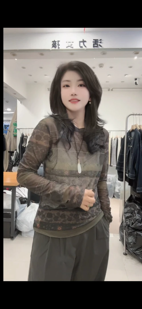 常规复古港风女士法式老花网红网纱打底衫小衫