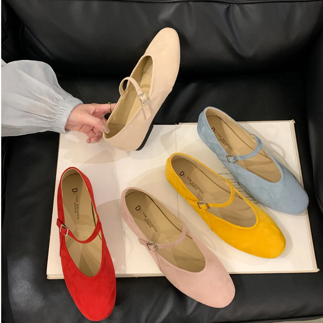 D8222-1百搭软底时尚休闲温柔浅口低跟韩版奶奶鞋春季