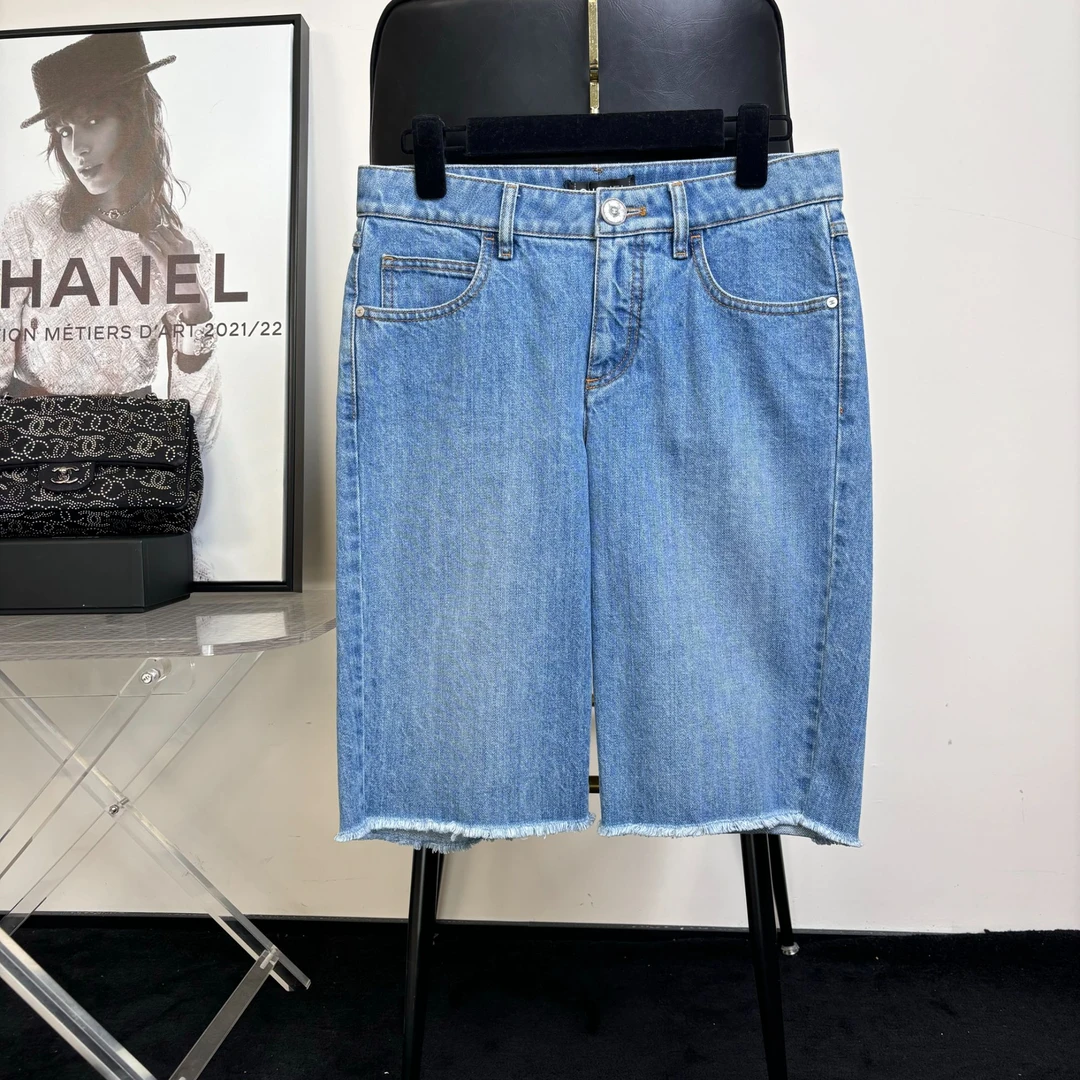 99新 Chanel/香奈儿 19D菲董联名短款牛仔裤全新带吊牌 38码