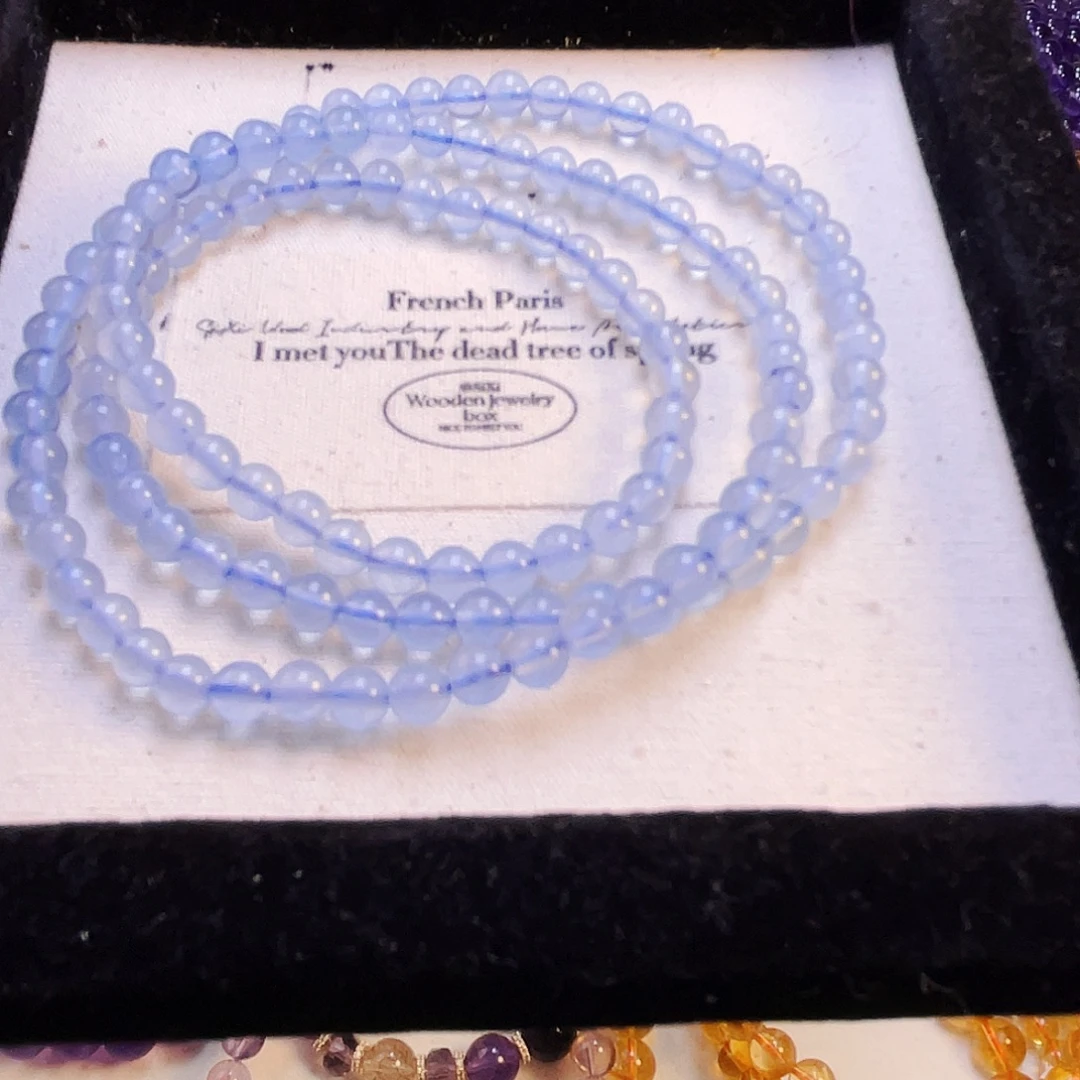 未镶嵌手链水晶双11福利。海蓝宝3圈