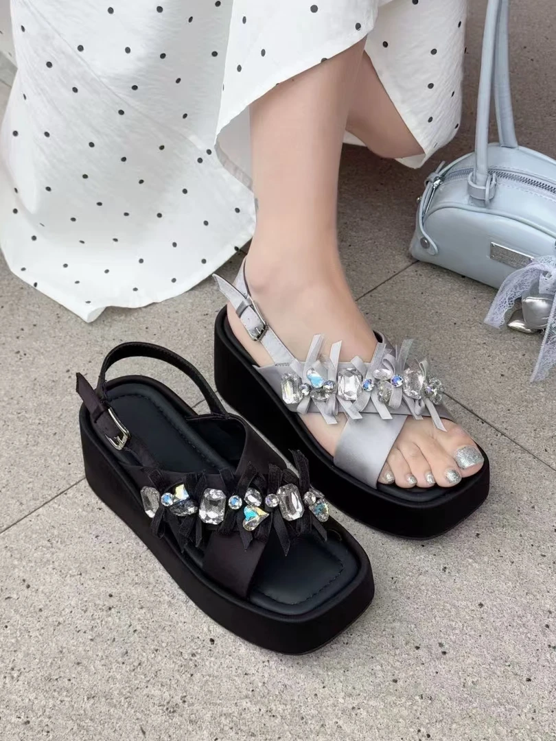 【库】A8619韩版时尚百搭厚底一字拖鞋女气质甜美2025新款新疆包邮