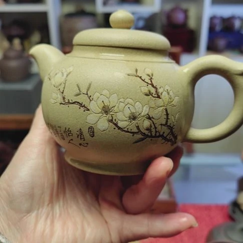 紫砂茶壶?**宇玉兰花壶300Cc手工制作